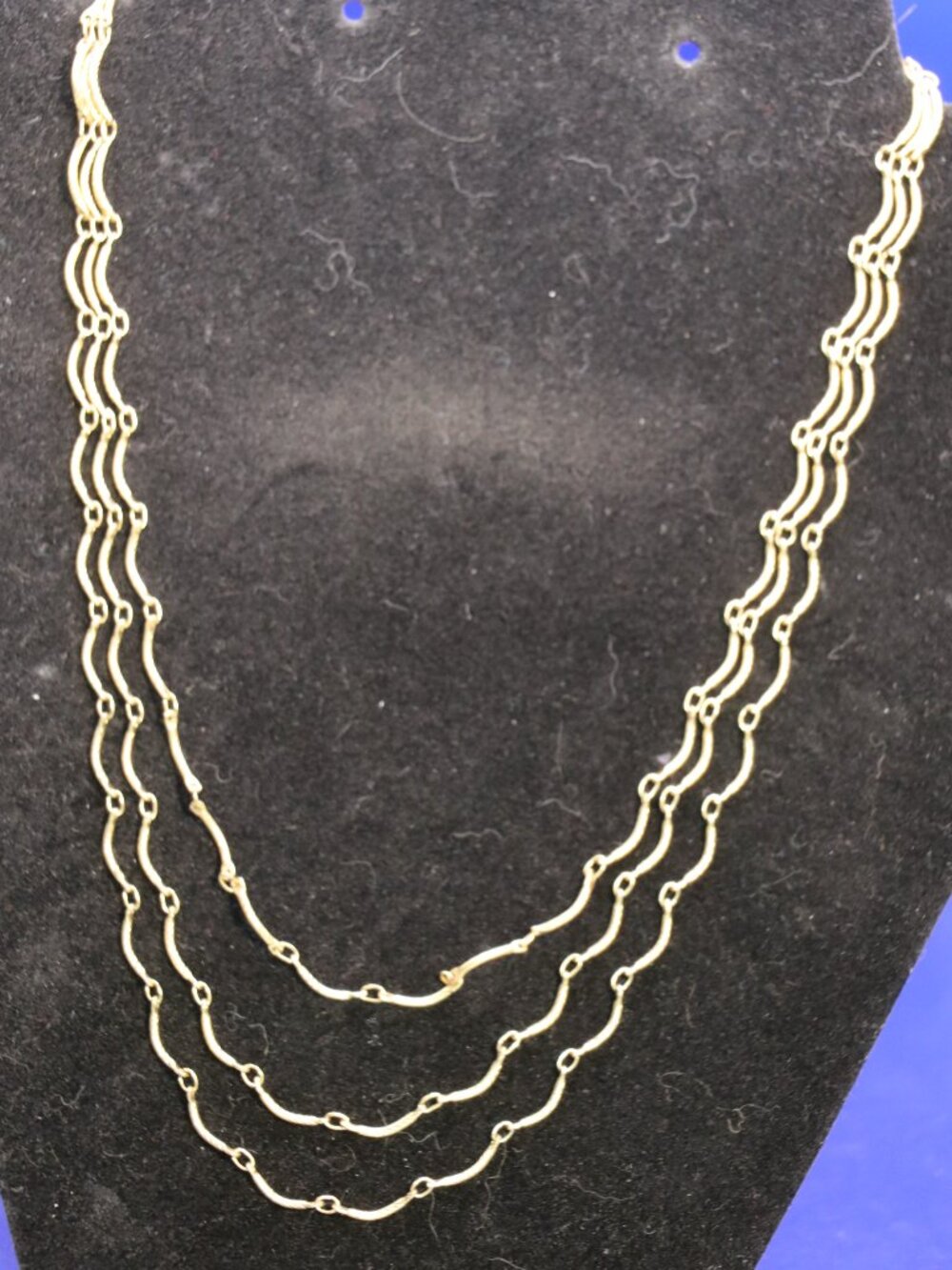 1928 Gold Tone Multi Strand Choker Necklace with Extender